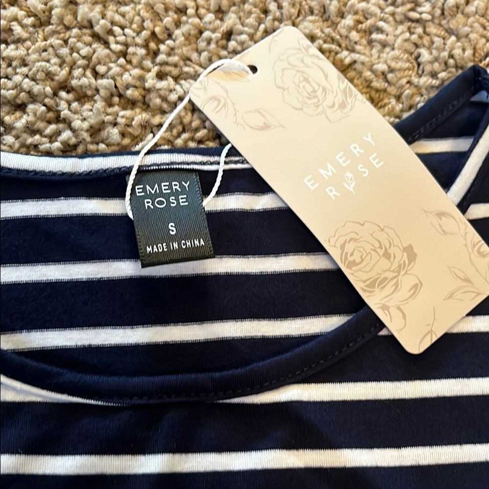 Navy Striped Midi Dress - Picture 6 of 6